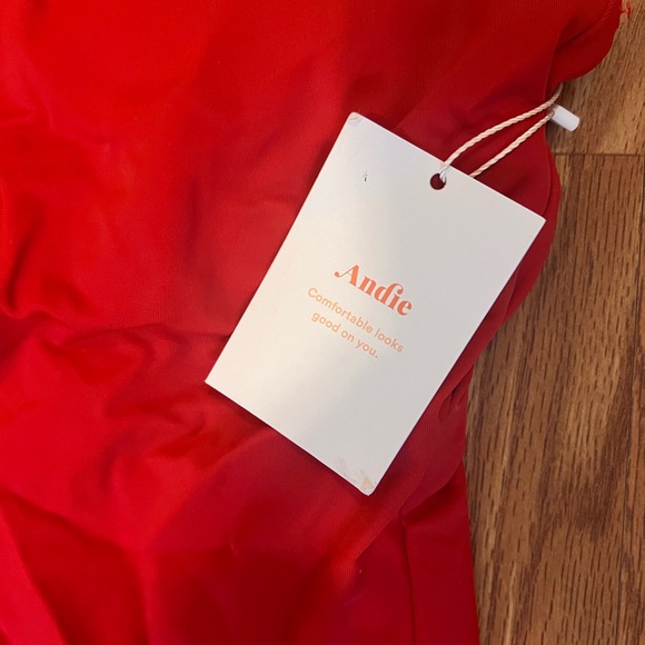 NWT Andie The Nantucket One Shoulder One Piece Swim Red size XS - Picture 3 of 5